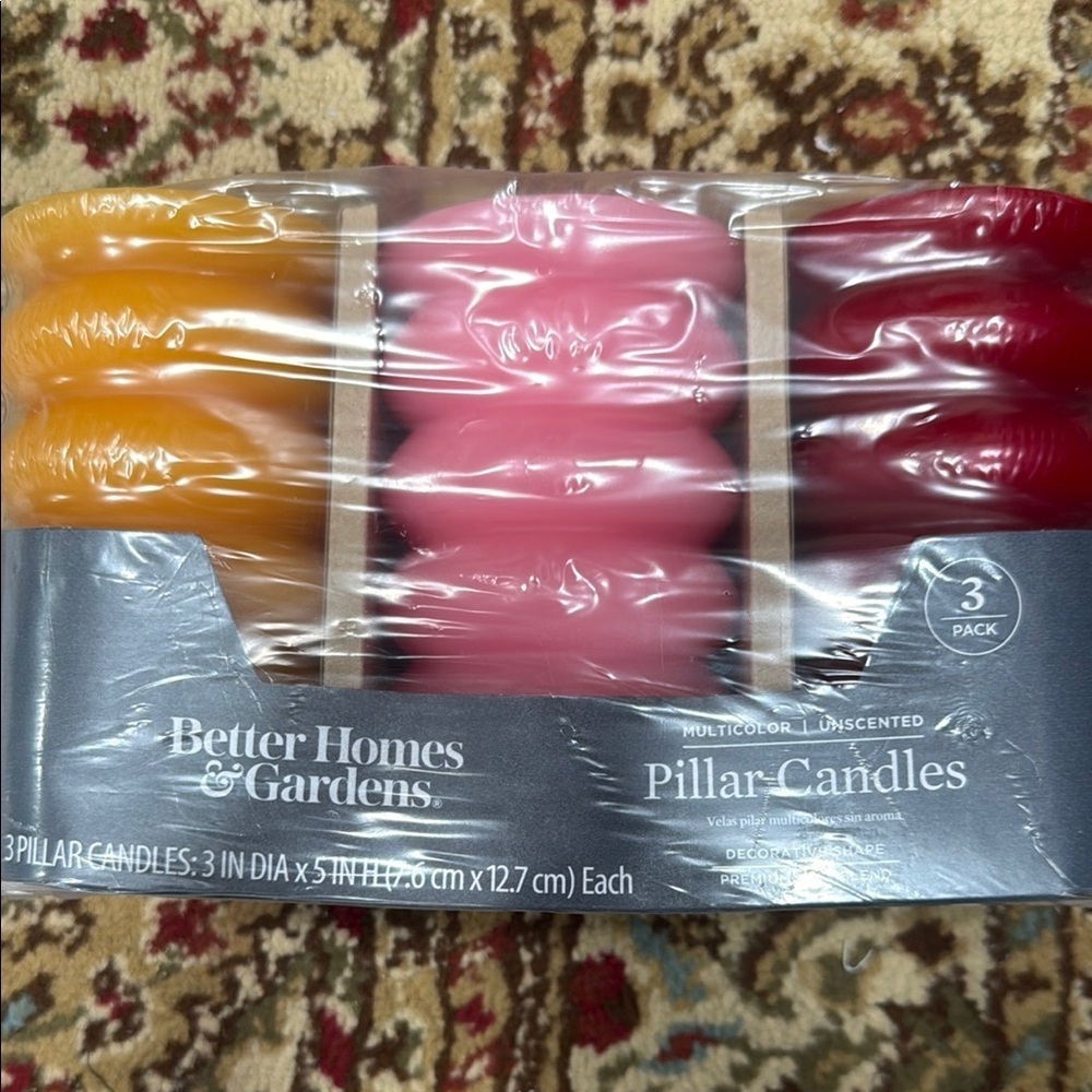 Better Homes And Gardens Vibrant Pillar Candle Set